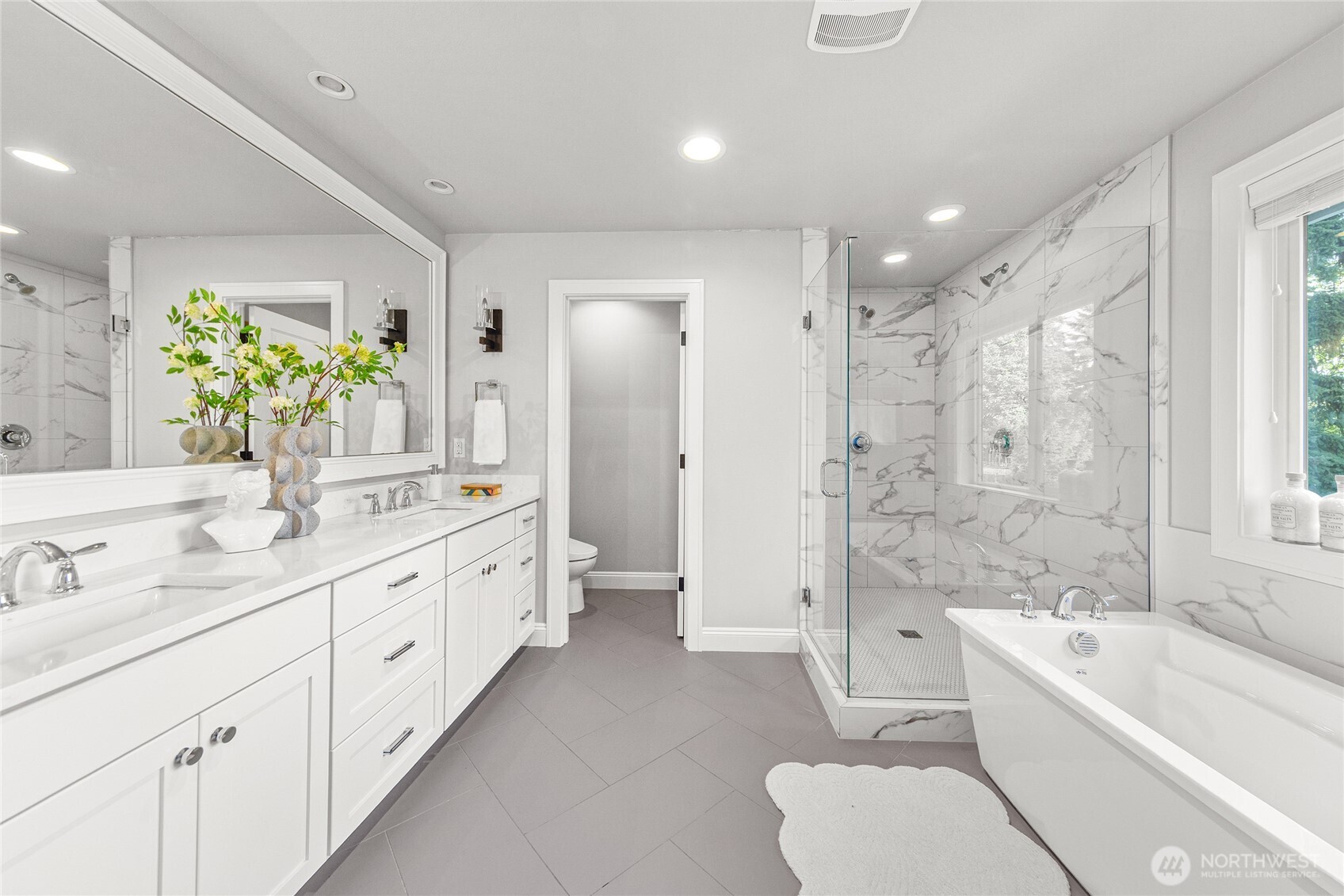 5 piece, spa like bathroom