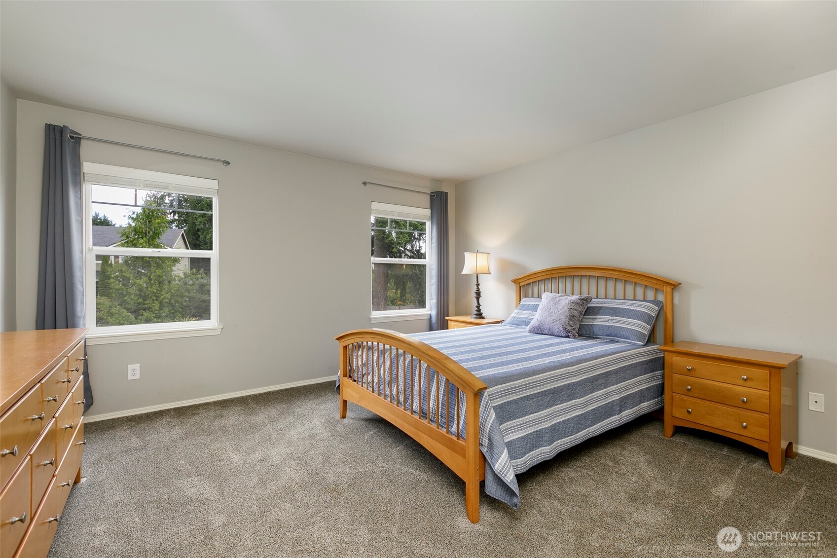 2nd of the secondary bedrooms--easily holds queen bed w/ room for much more
