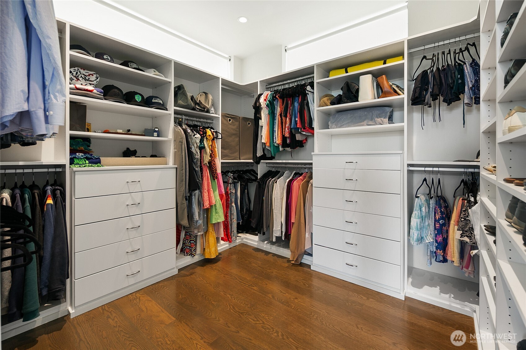 Fully built-out primary closet