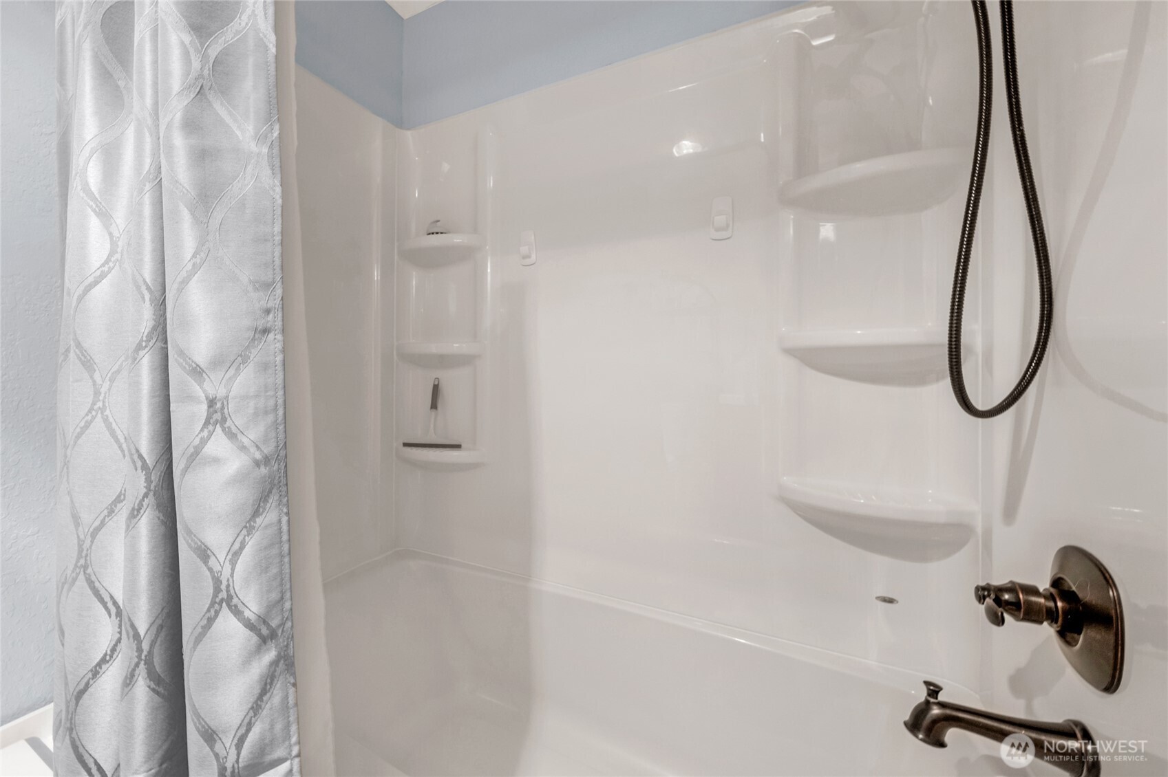 Large shower with over sized soaking tub
