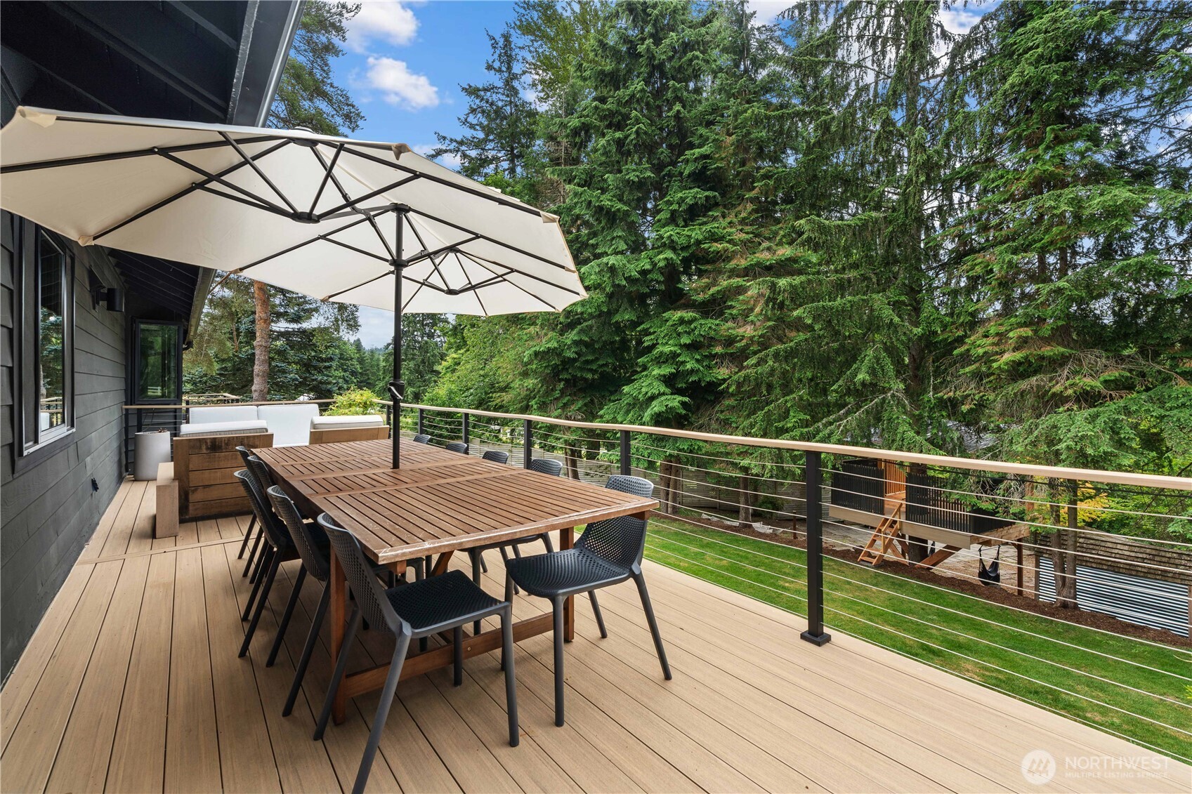 Oversized deck, perfect for summer nights and relaxing in Mother Nature.