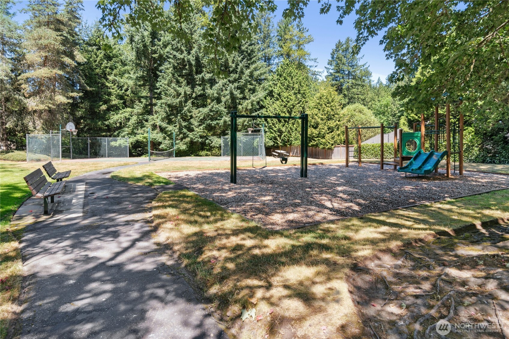 Playground and sports court. Pickleball, basketball and more!