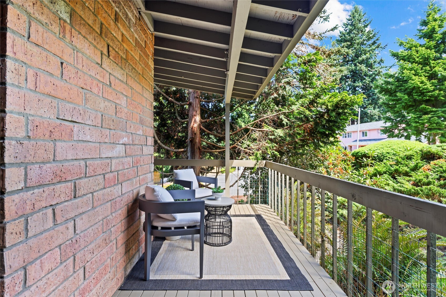Side deck with sunrise views