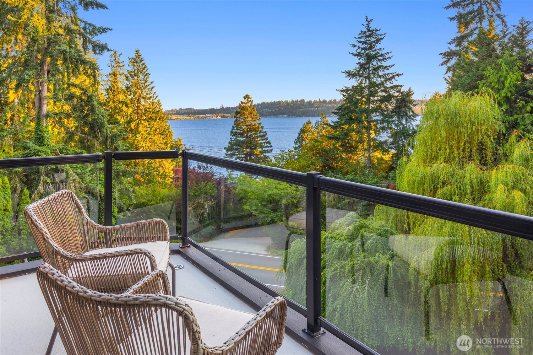 Here is yet another deck accessible from sliding doors in the primary suite....also with fantastic views!