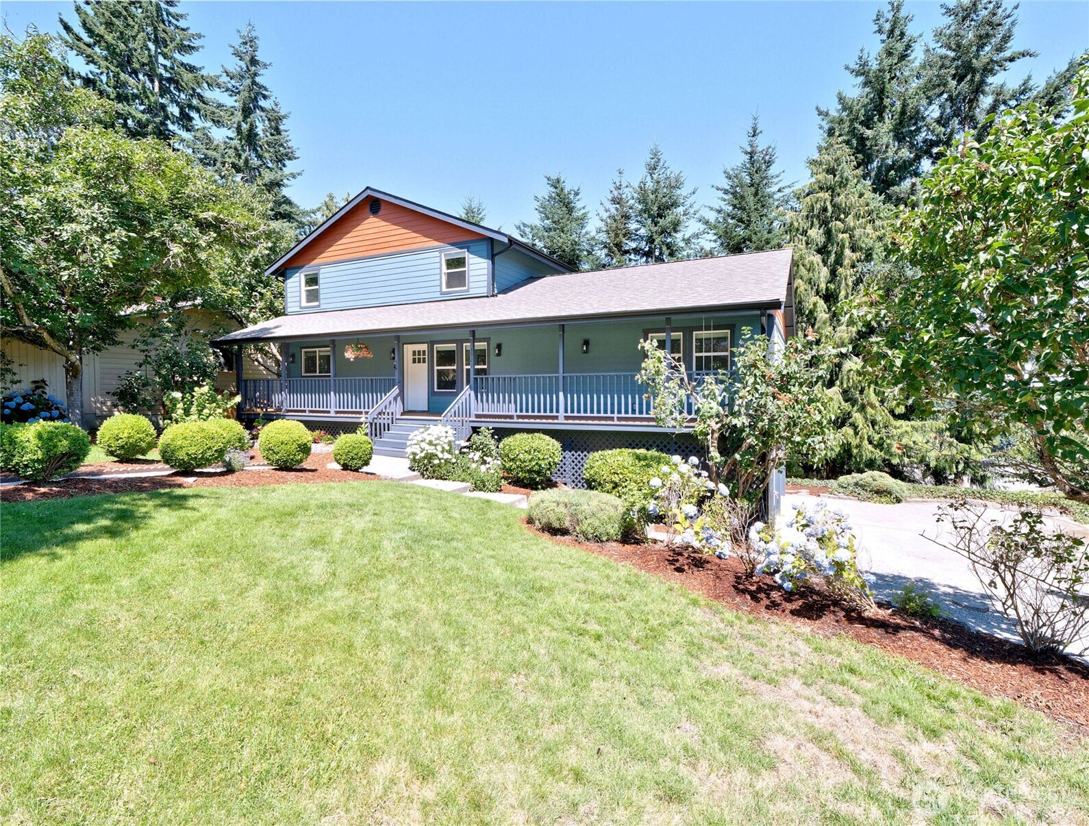 large manicured front yard