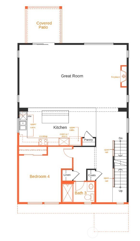 Under construction, Main 2nd floor bedroom and 3/4 bath. Fireplace and 9' ceilings.