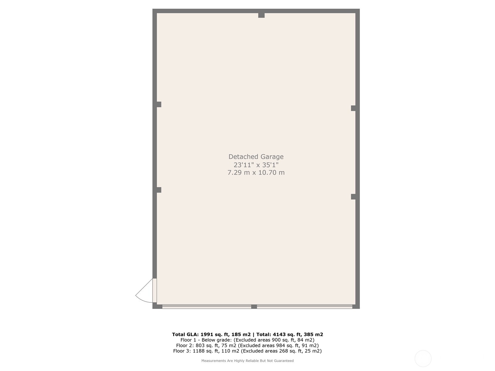 Floor Plan: Detached Garage/Shop (measurements are highly reliable but not guaranteed)