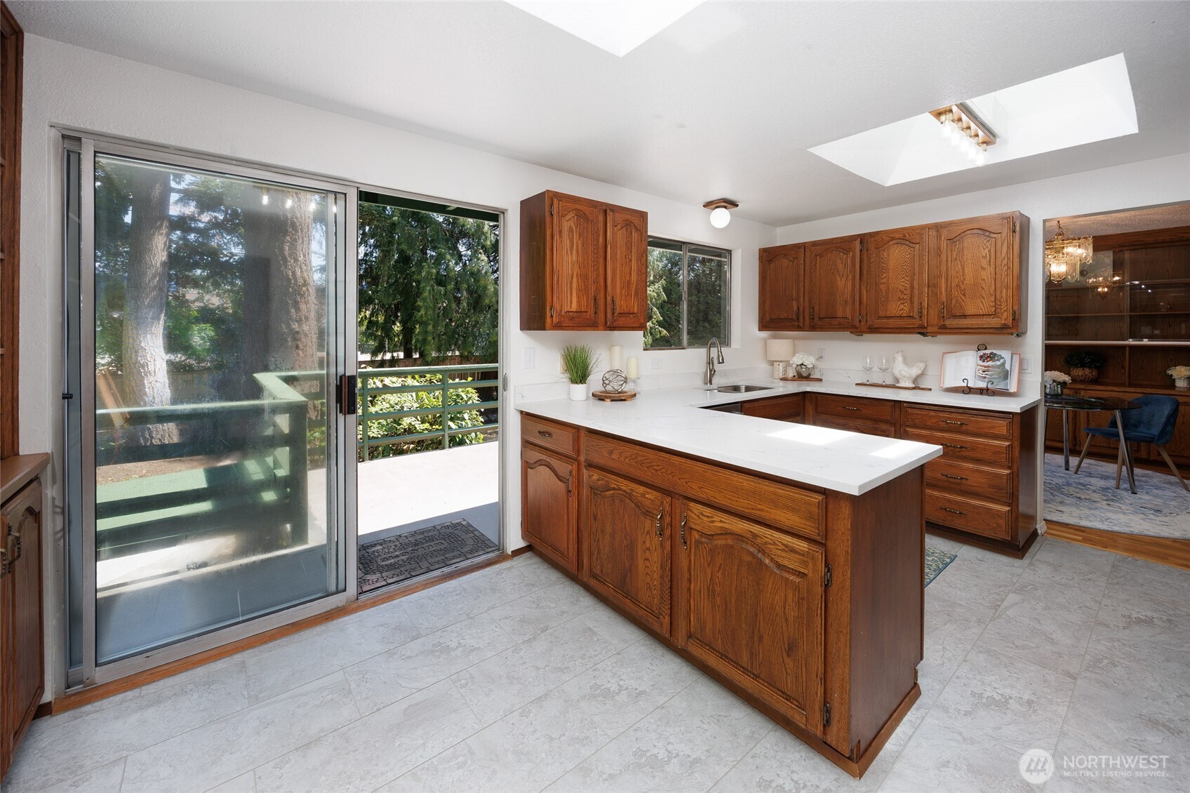 New quartz countertops and SS appliances.