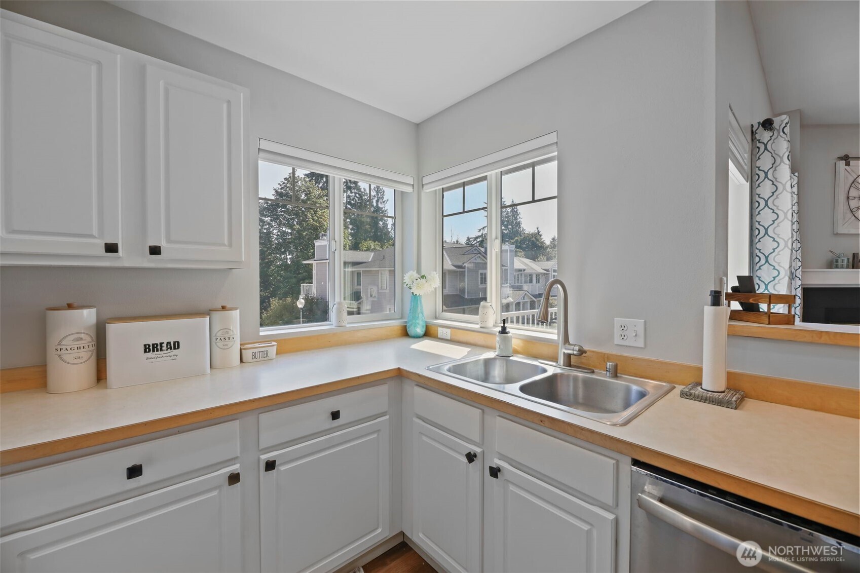 Look at all of the natural light that comes into the kitchen!