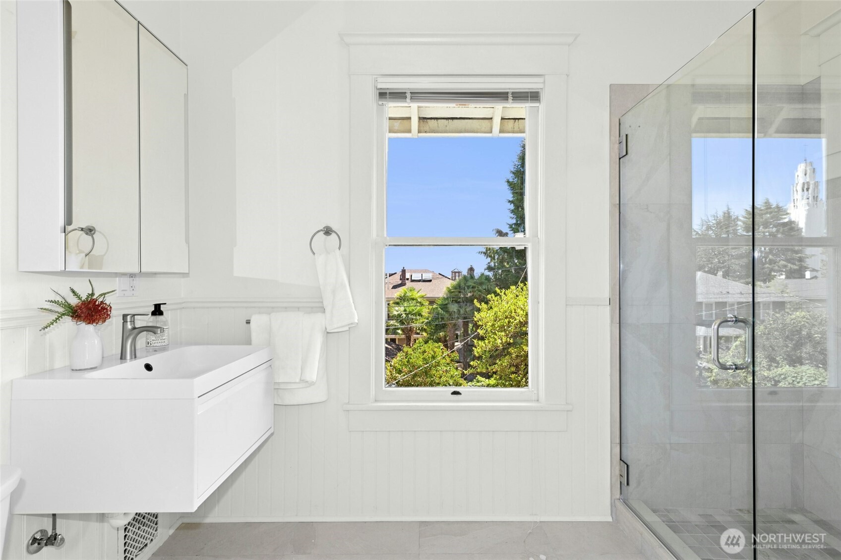 The primary suite bathroom.