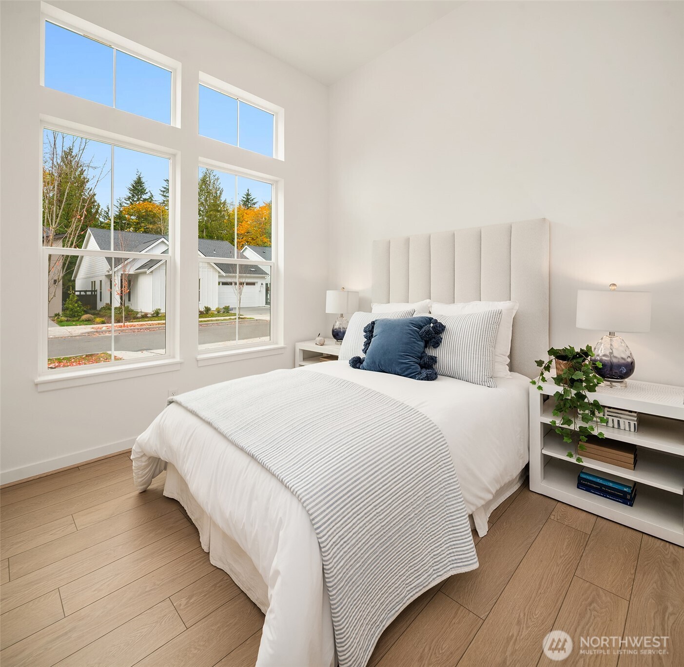 Tons of natural light in the guest bedroom