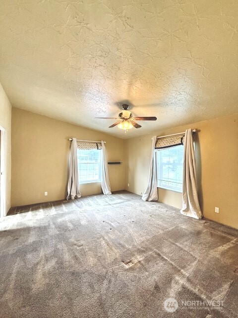 Enjoy your private primary bedroom with 2 closets and 5 piece bathroom.