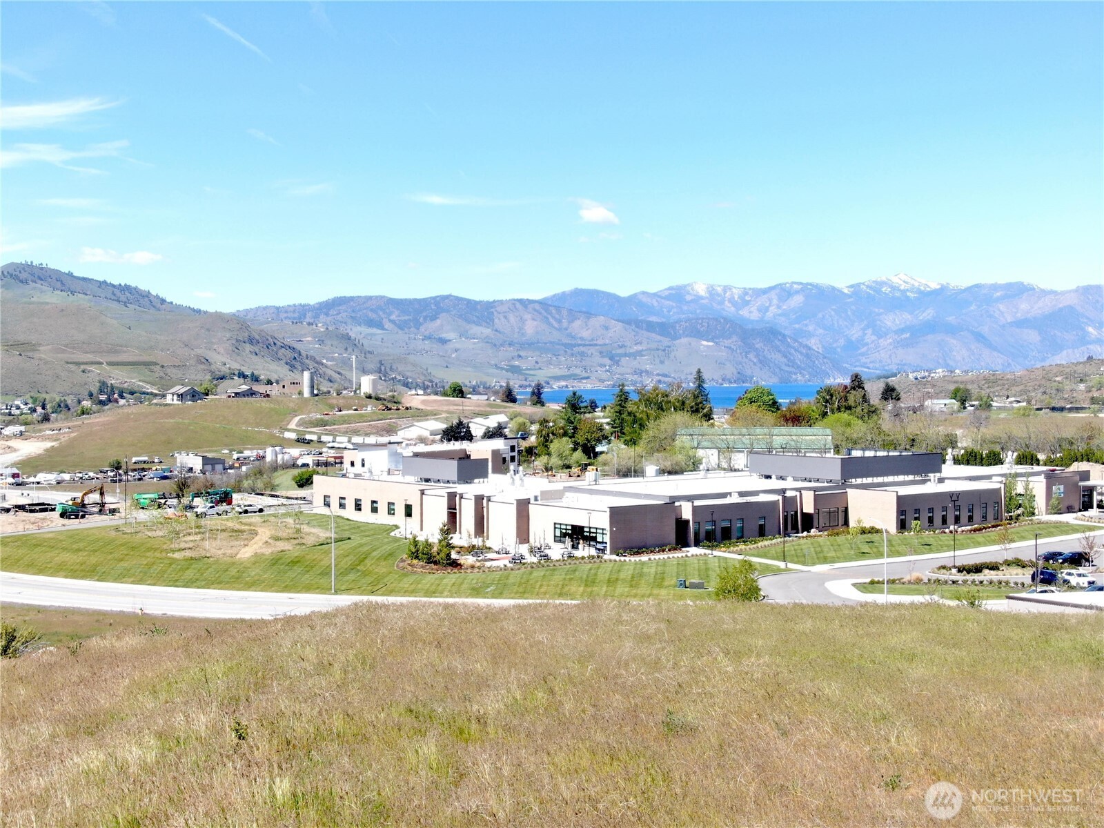 View from south knoll of hospital and lake