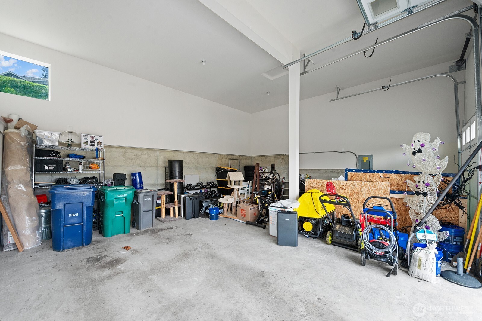 Oversize two car garage.
