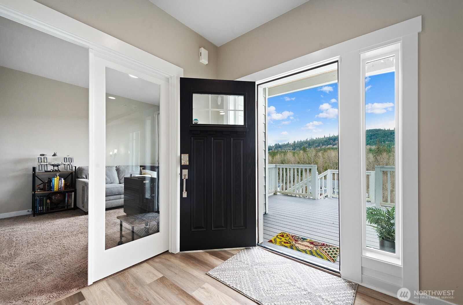 French doors lead to the main floor office.