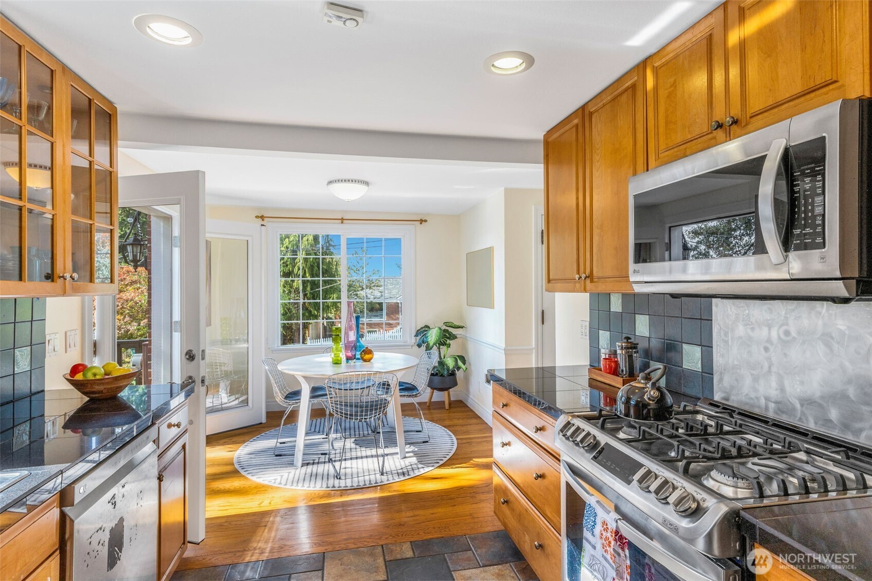 French doors to side deck