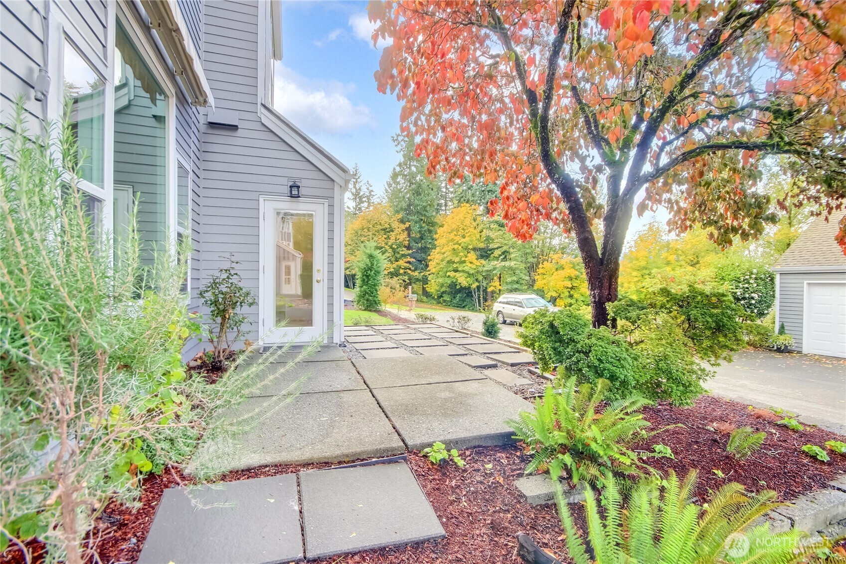 Front Garden and Patio on Quiet Street.