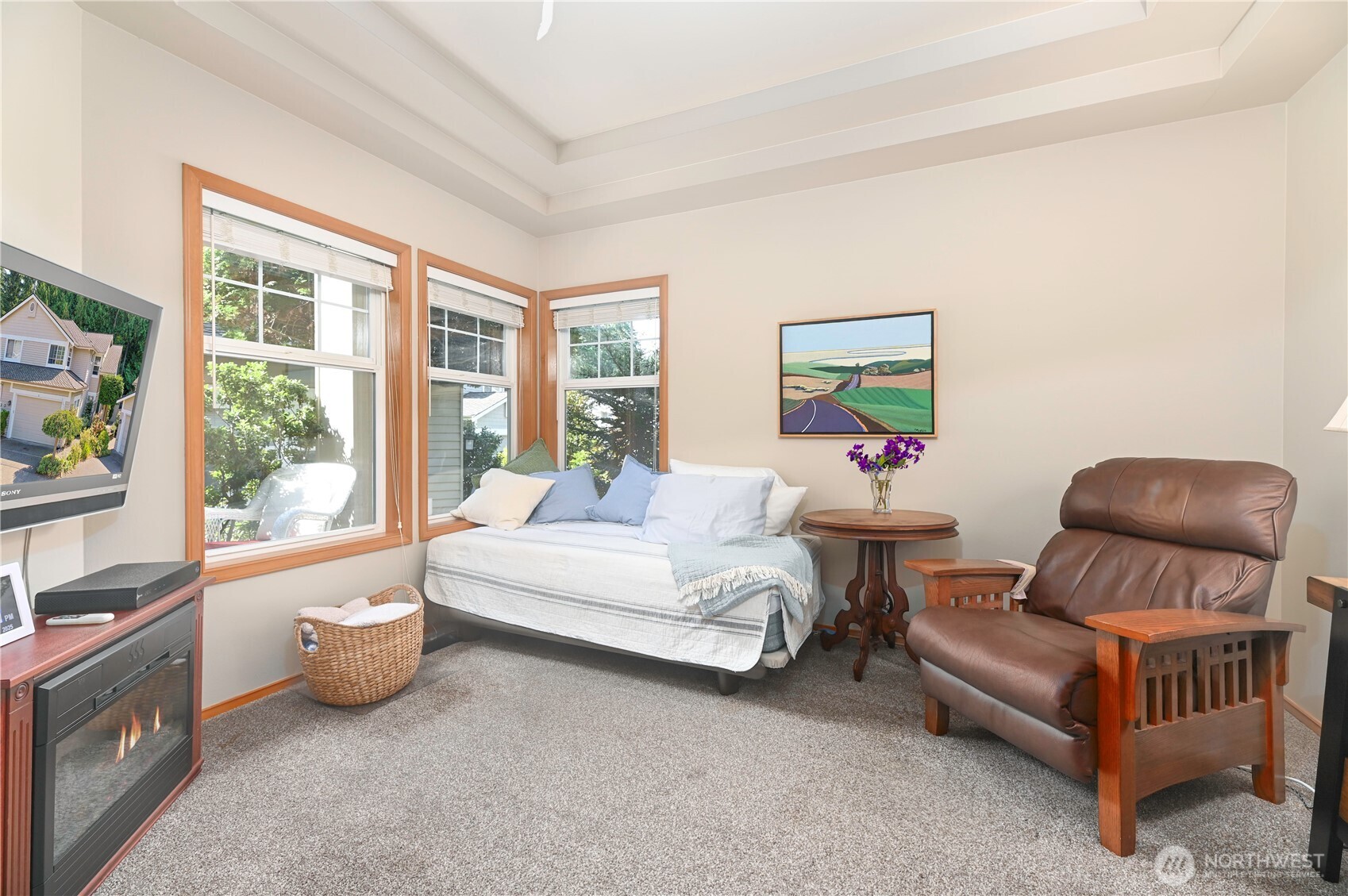 Main level non-conforming bedroom/ office or den. French doors welcome you into this room.