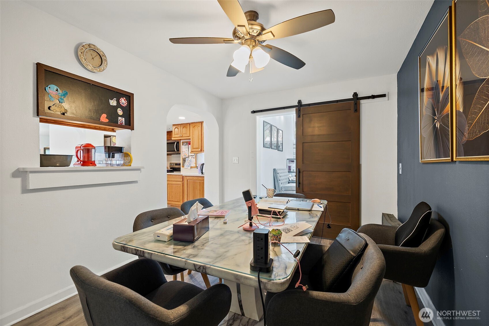 Opposite side of dining room access to sunroom.