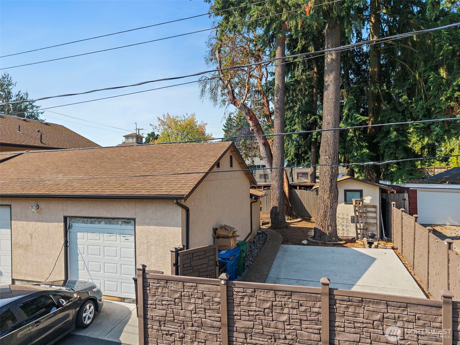 Side yard concrete pario was added.