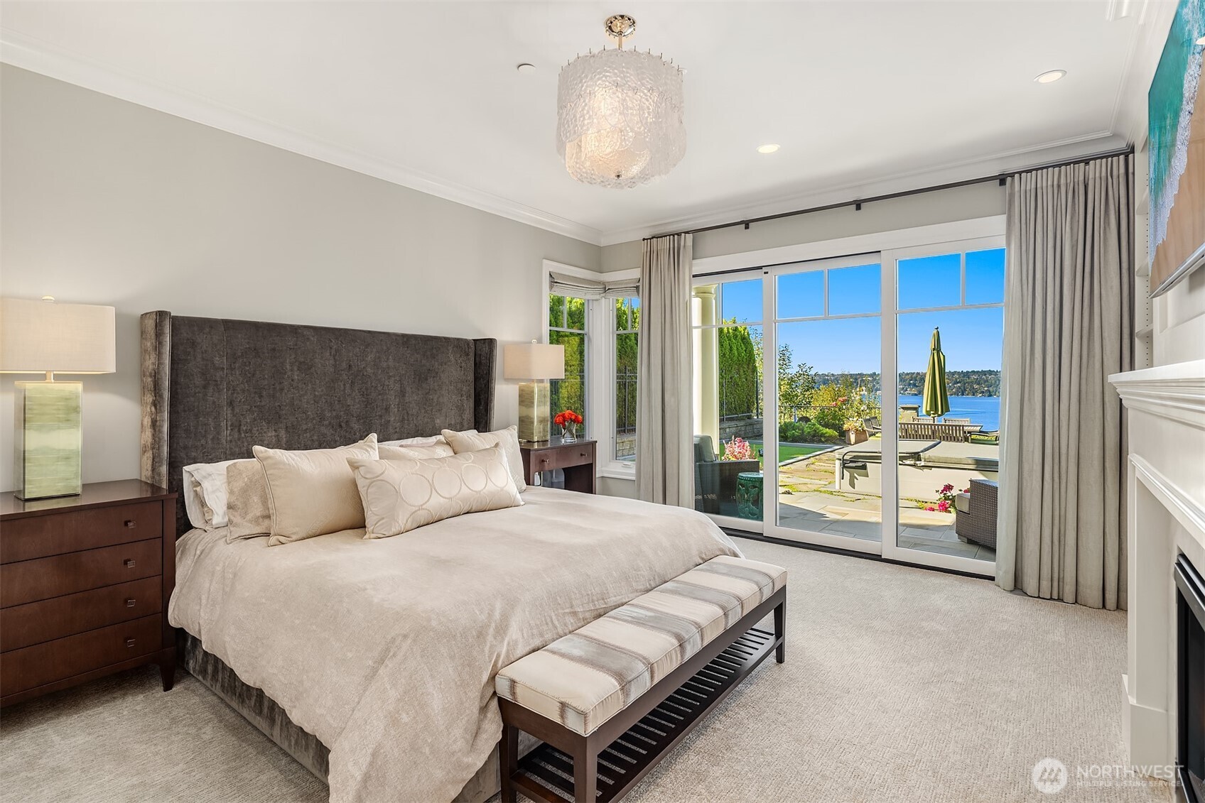 Step out from your luxurious primary suite to soak in the evening sky. A cozy fireplace, patio and spa just outside your private patio create just the ambiance to unwind the day.