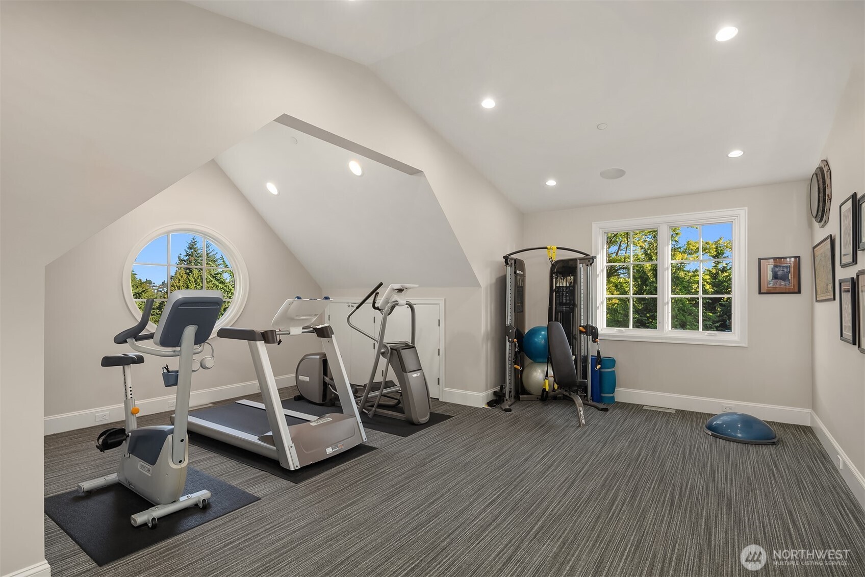 A home gym and spa bath complete the additional home amenities.