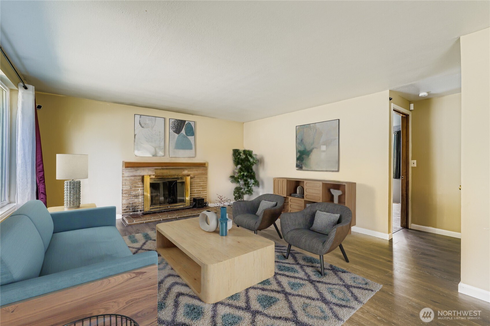 A virtually staged living room to give you a better sense of what this space can become.