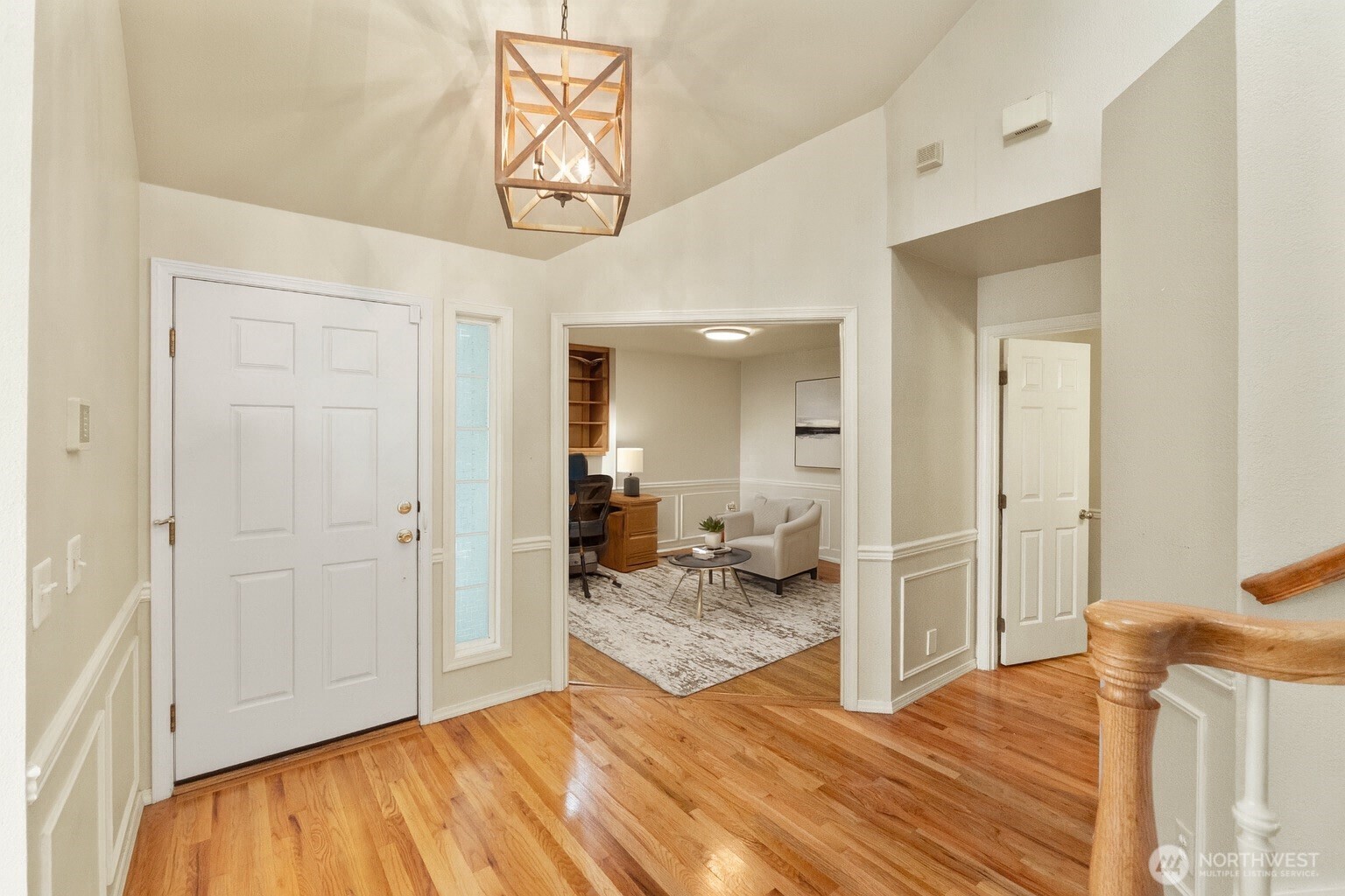 Upstairs bedroom with double closet.*virtually staged