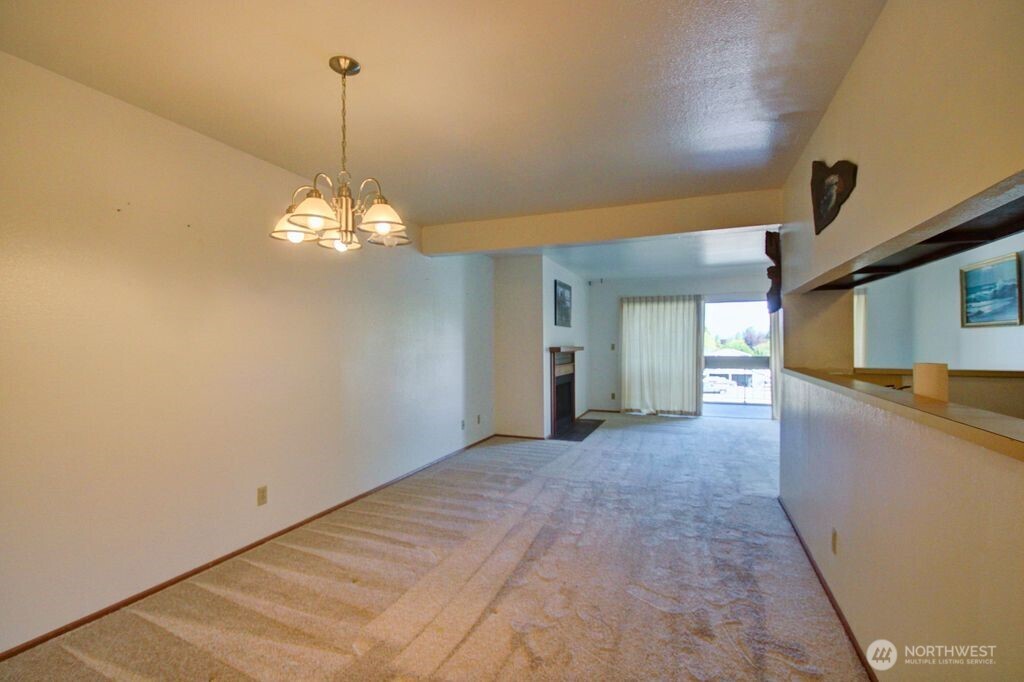 Living room virtually staged.