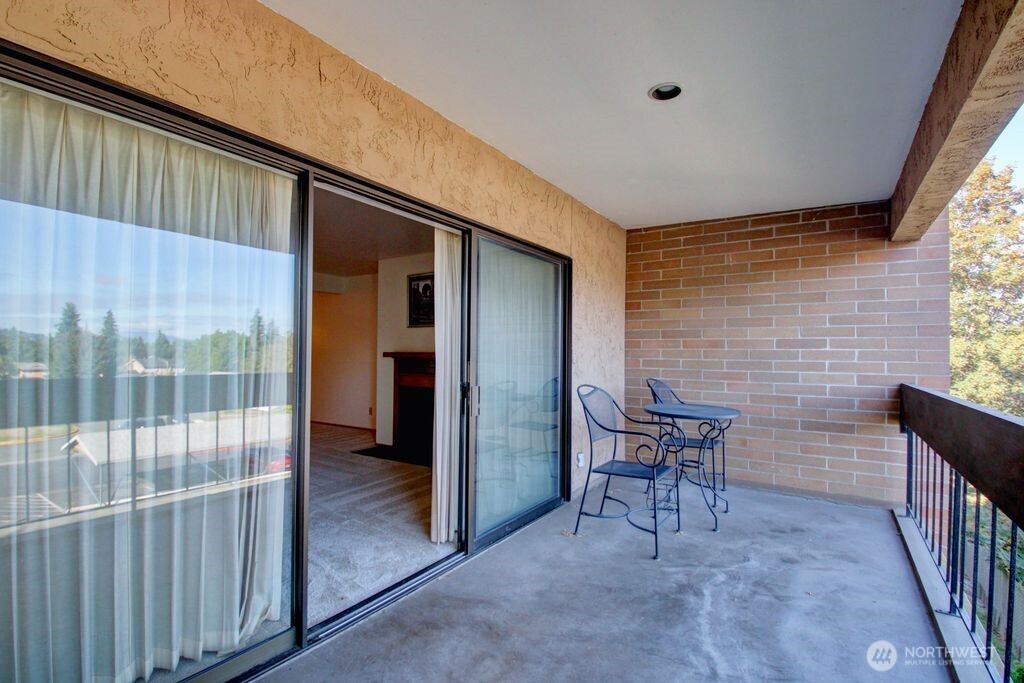 View of living room from the balcony.