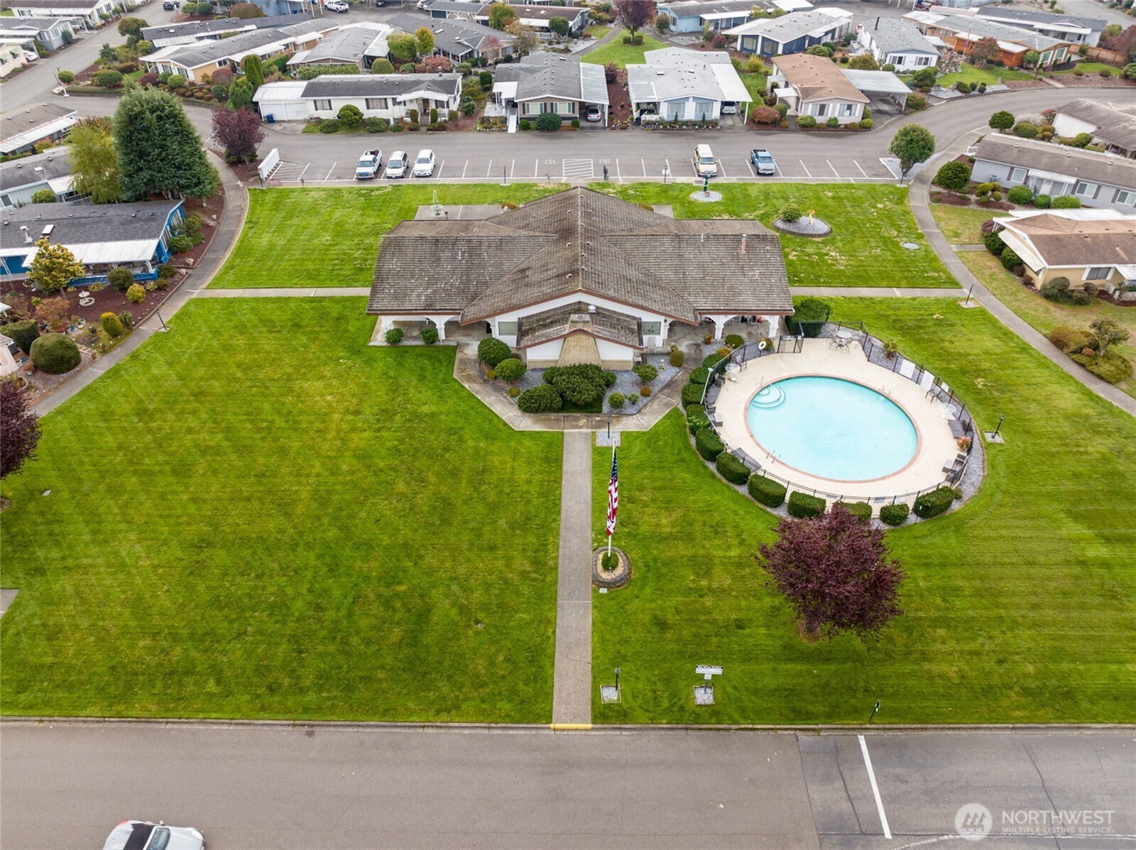Clubhouse and pool.