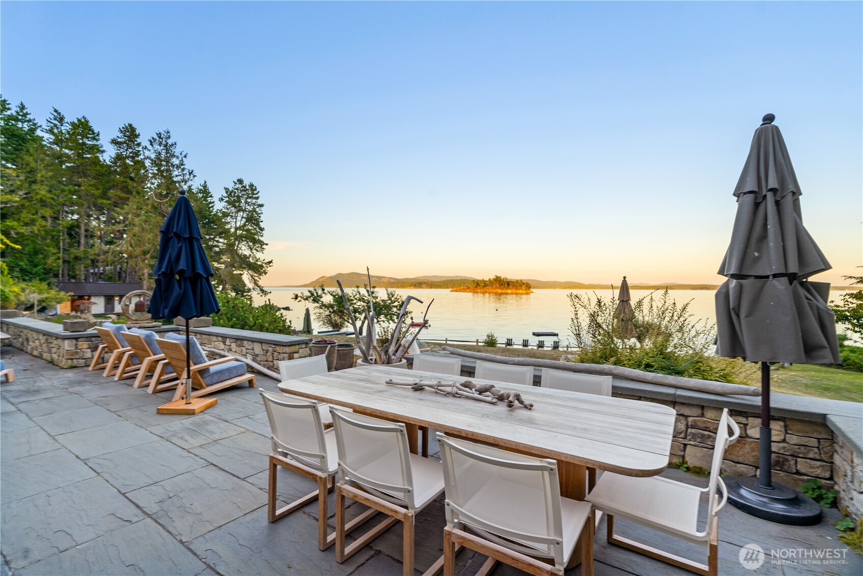 The afterglow from the waterfront patio.