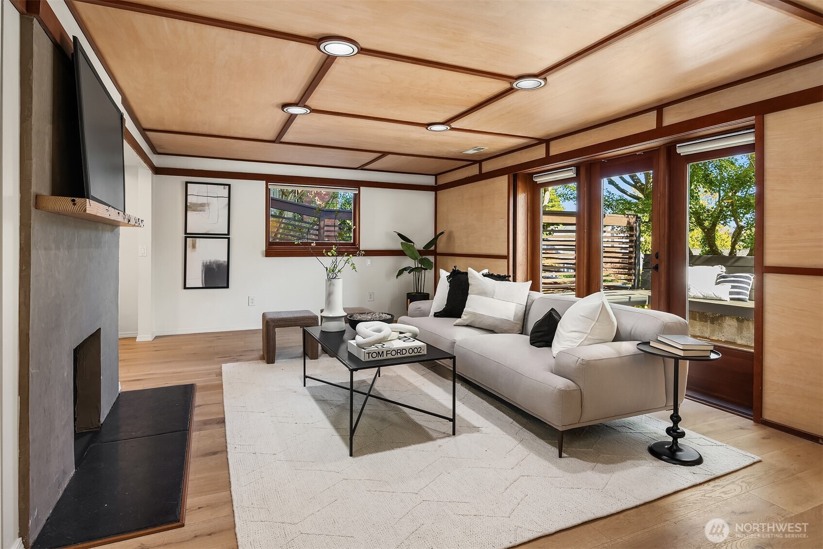 Expansive lower level rec/media room