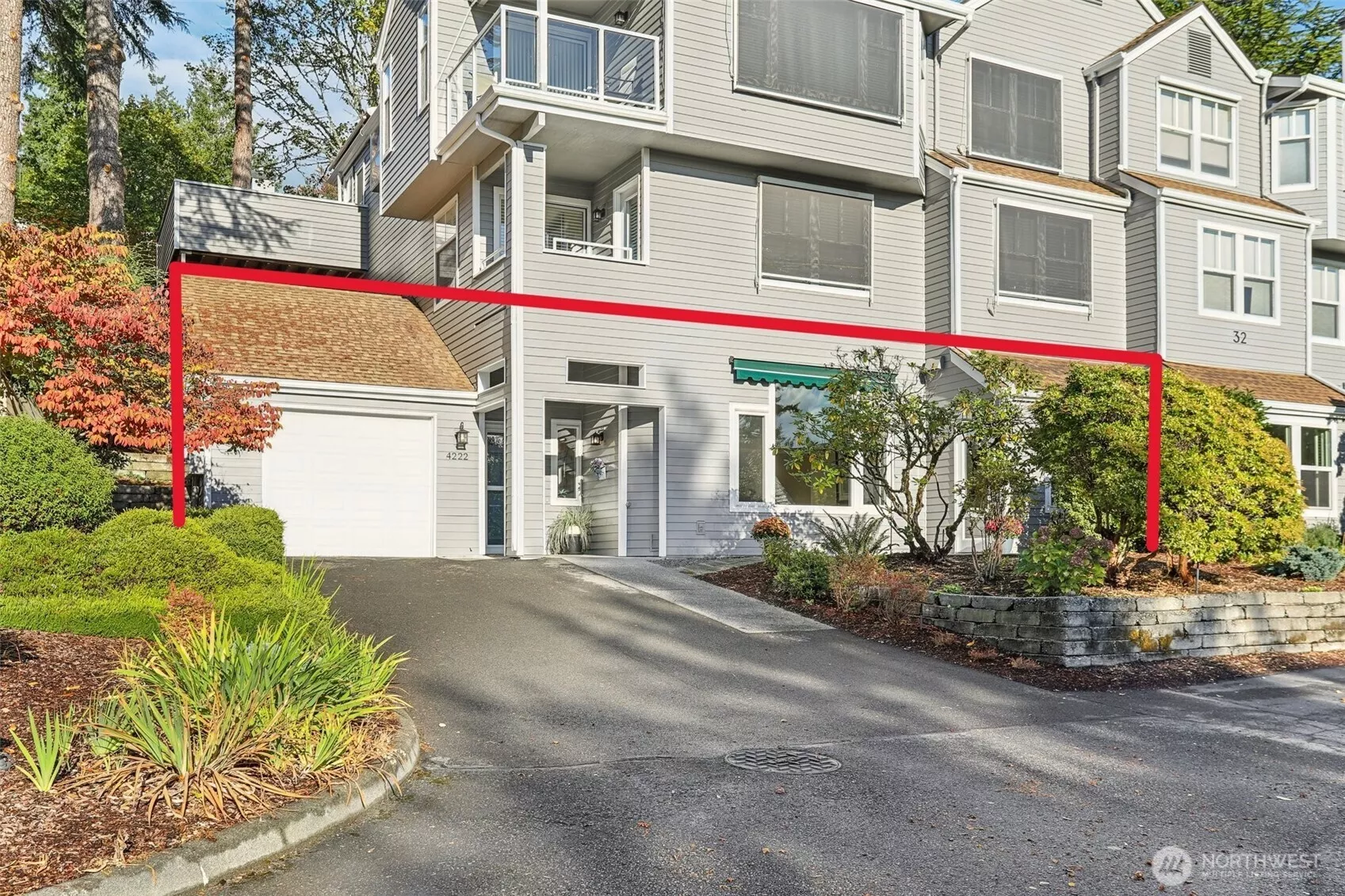 Corner condo in a building of 8 homes.
