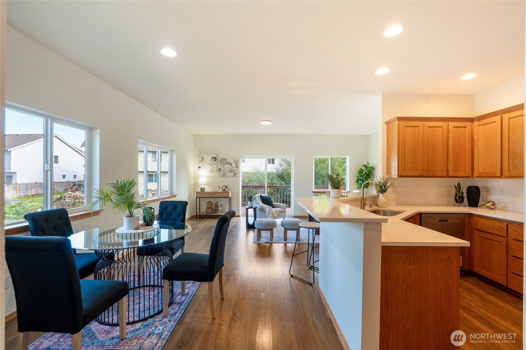 Kitchen with eat in space