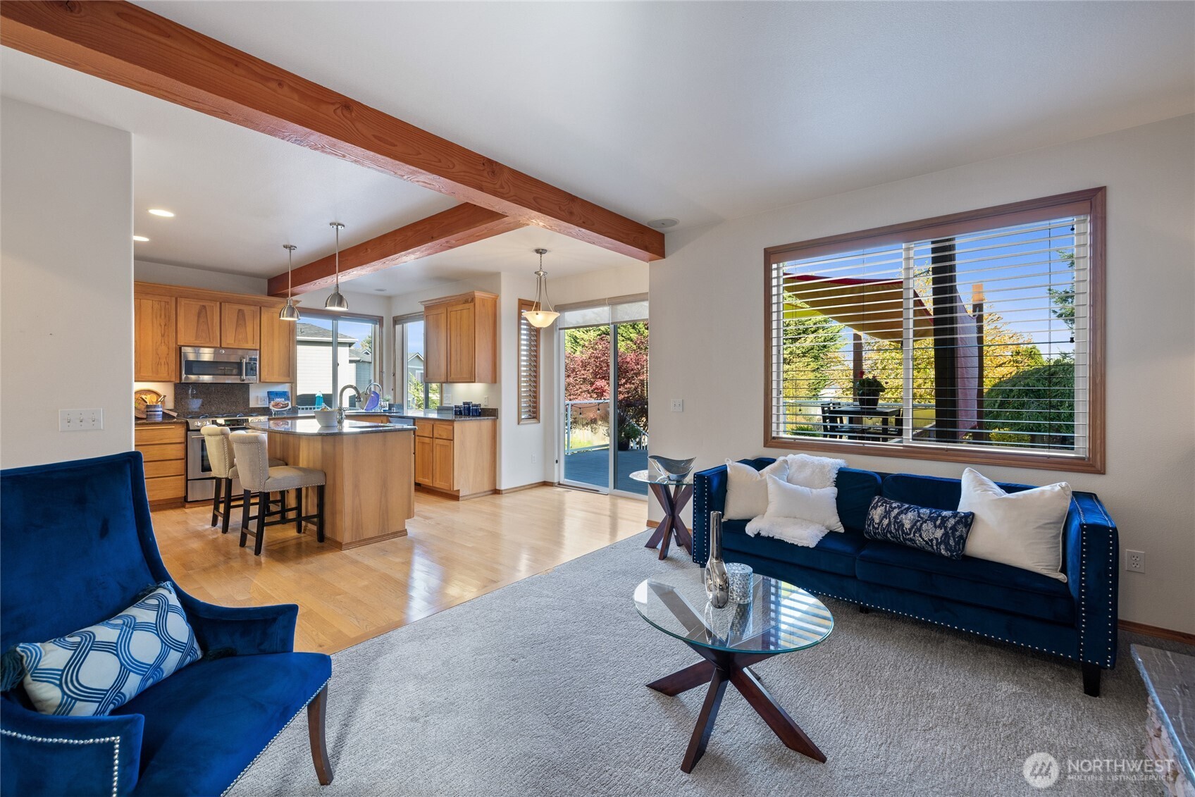 The windows in the dining room