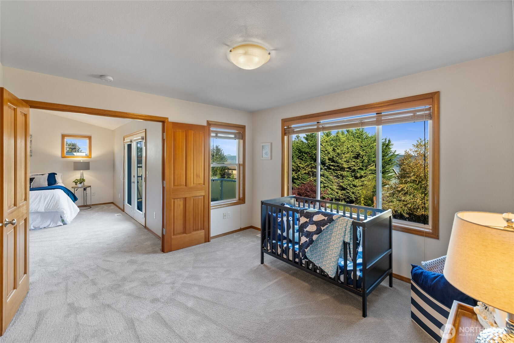 Enjoy your morning coffee looking at the sound on your private primary deck