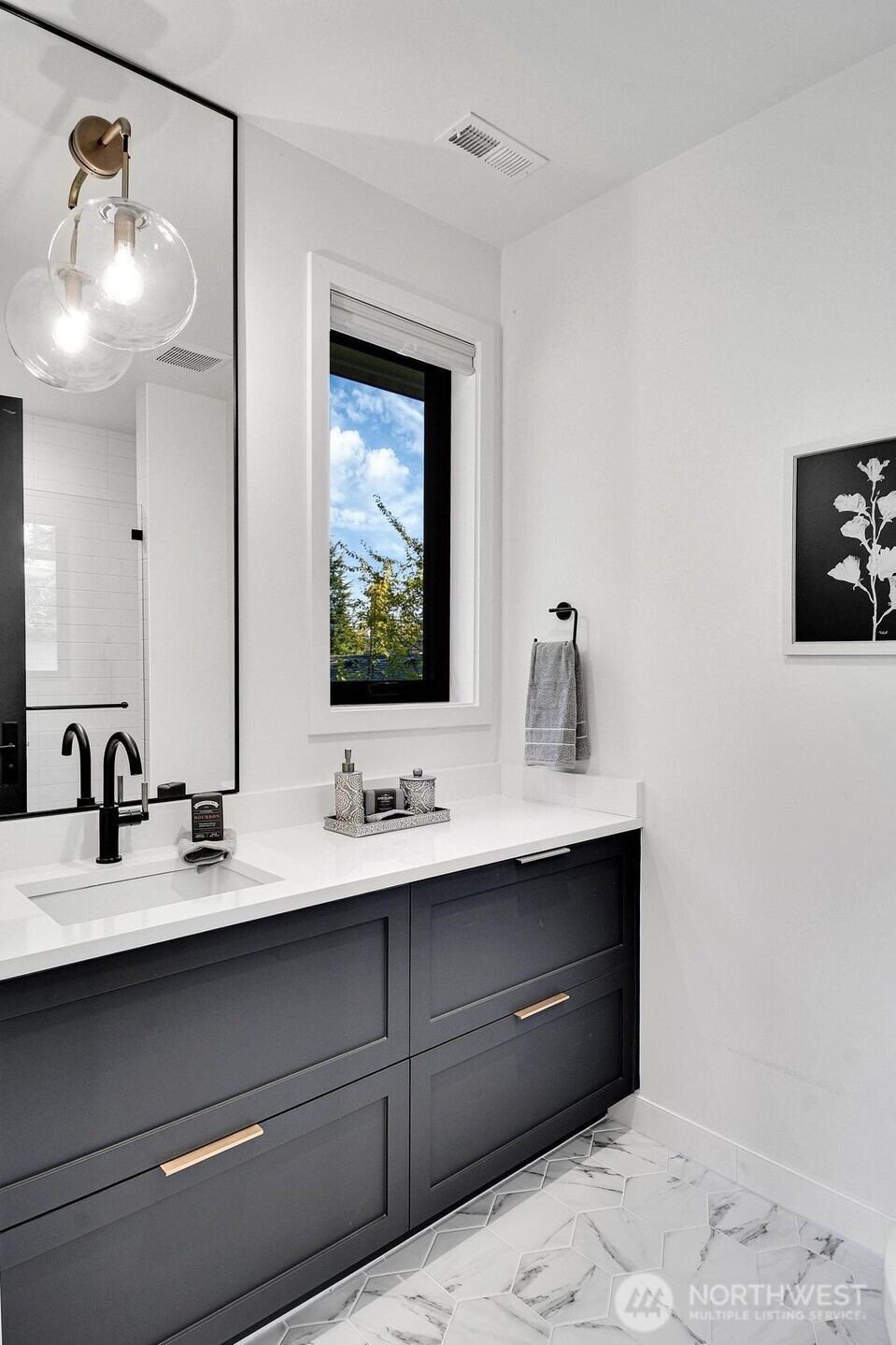 3/4 bathroom of upper level ensuite bedroom