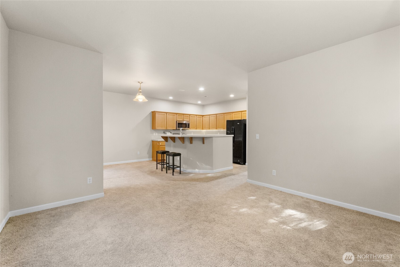 From the family room looking towards the kitchen
