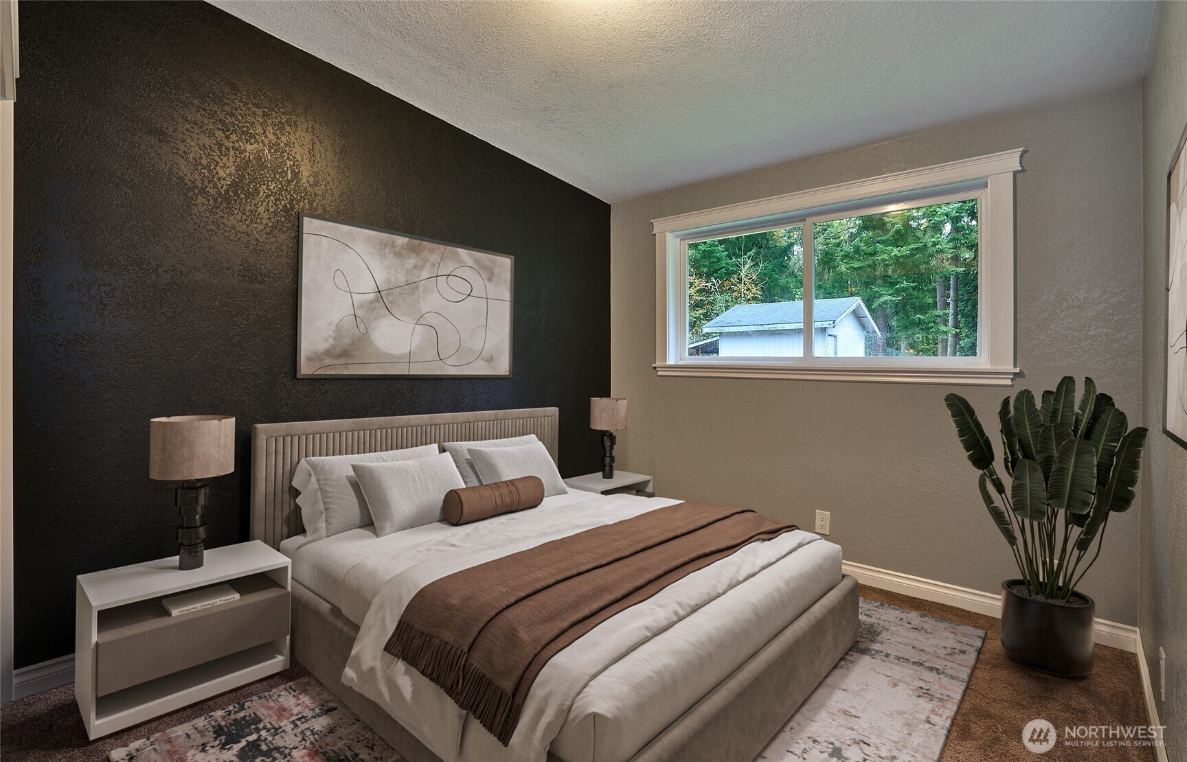 Hallway to bedrooms and custom full bath.
