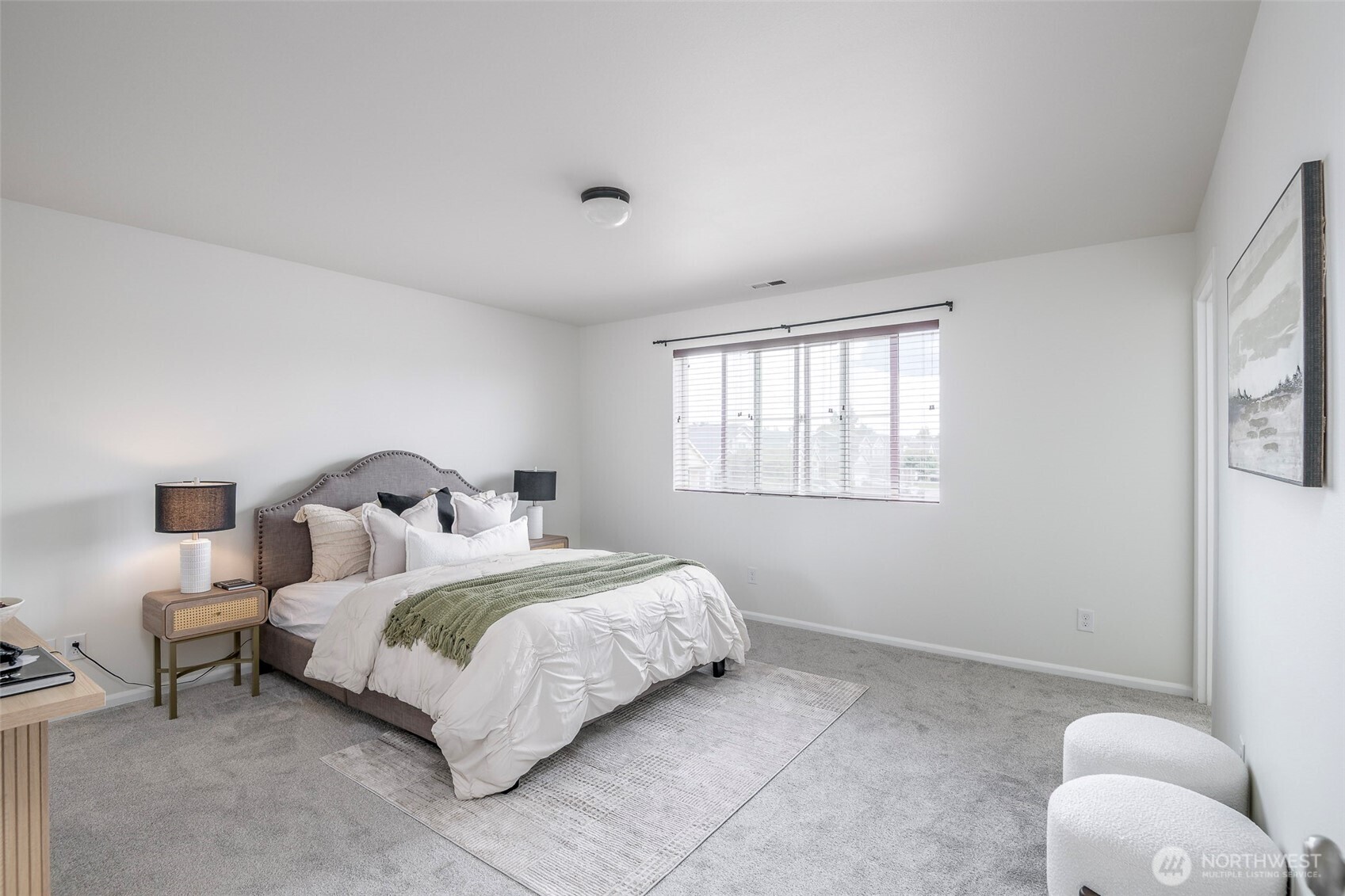 Primary Bedroom With Top View of Mt. Rainier