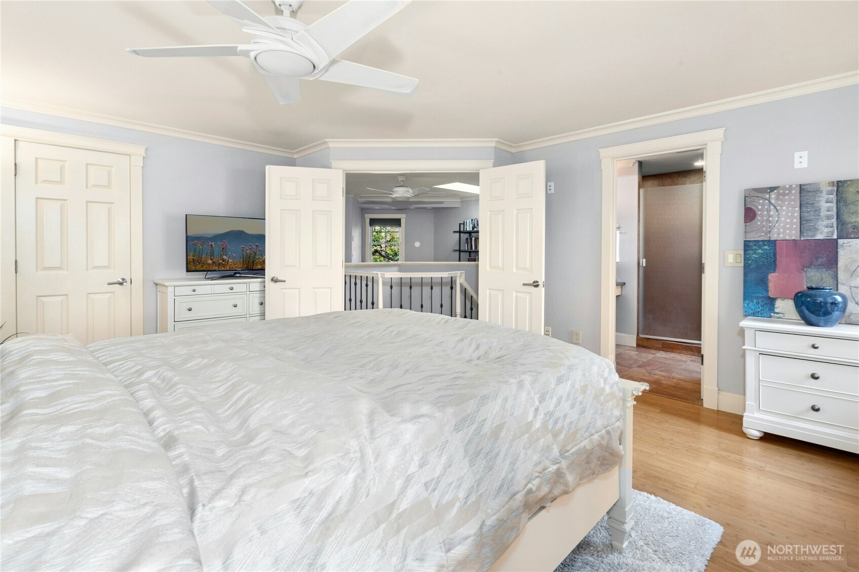 ....with French doors and Fan to compliment the Central A/C