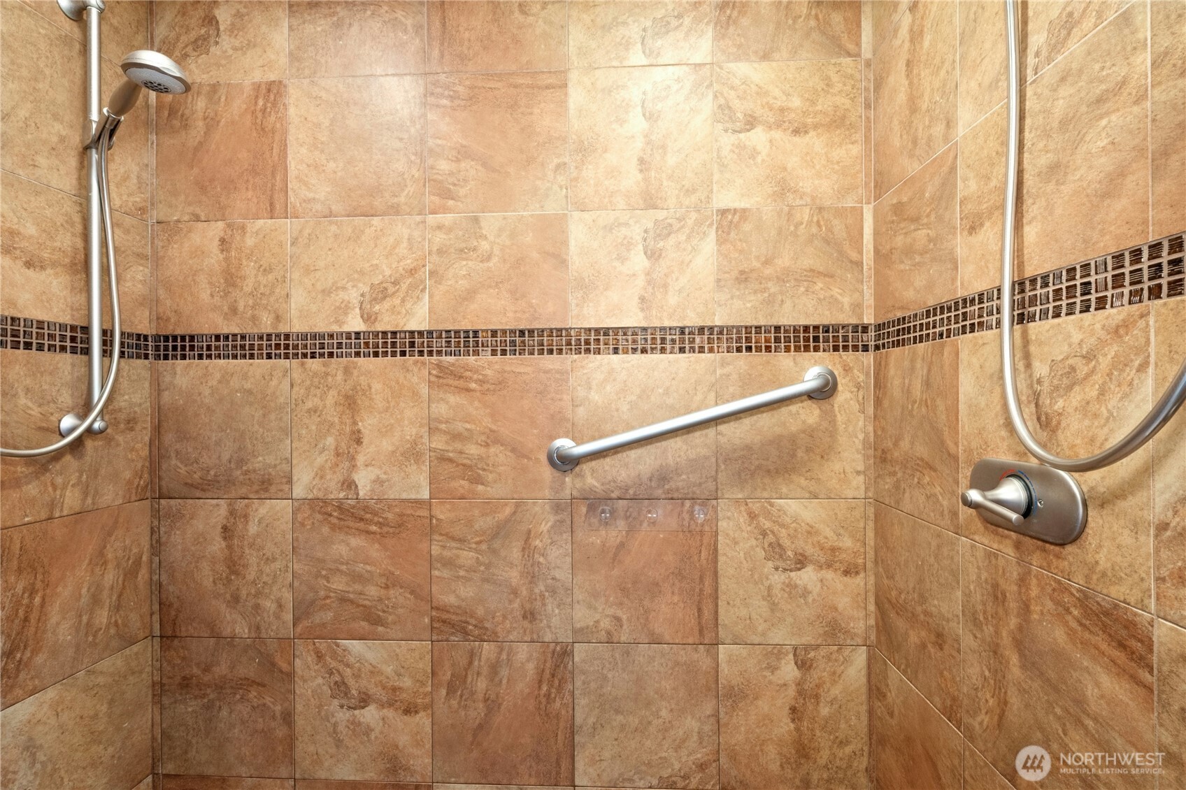 Tile Shower with two shower heads