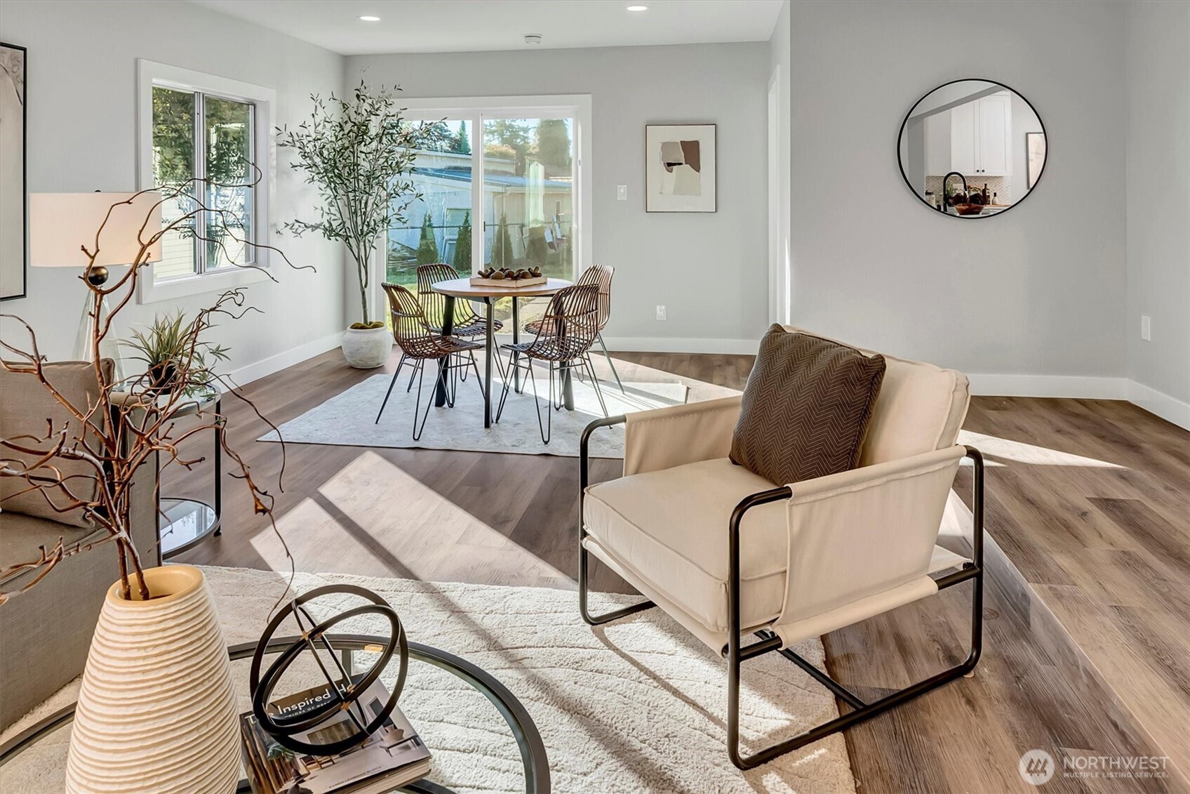 Far end of family room with slider leading to the expansive backyard.
