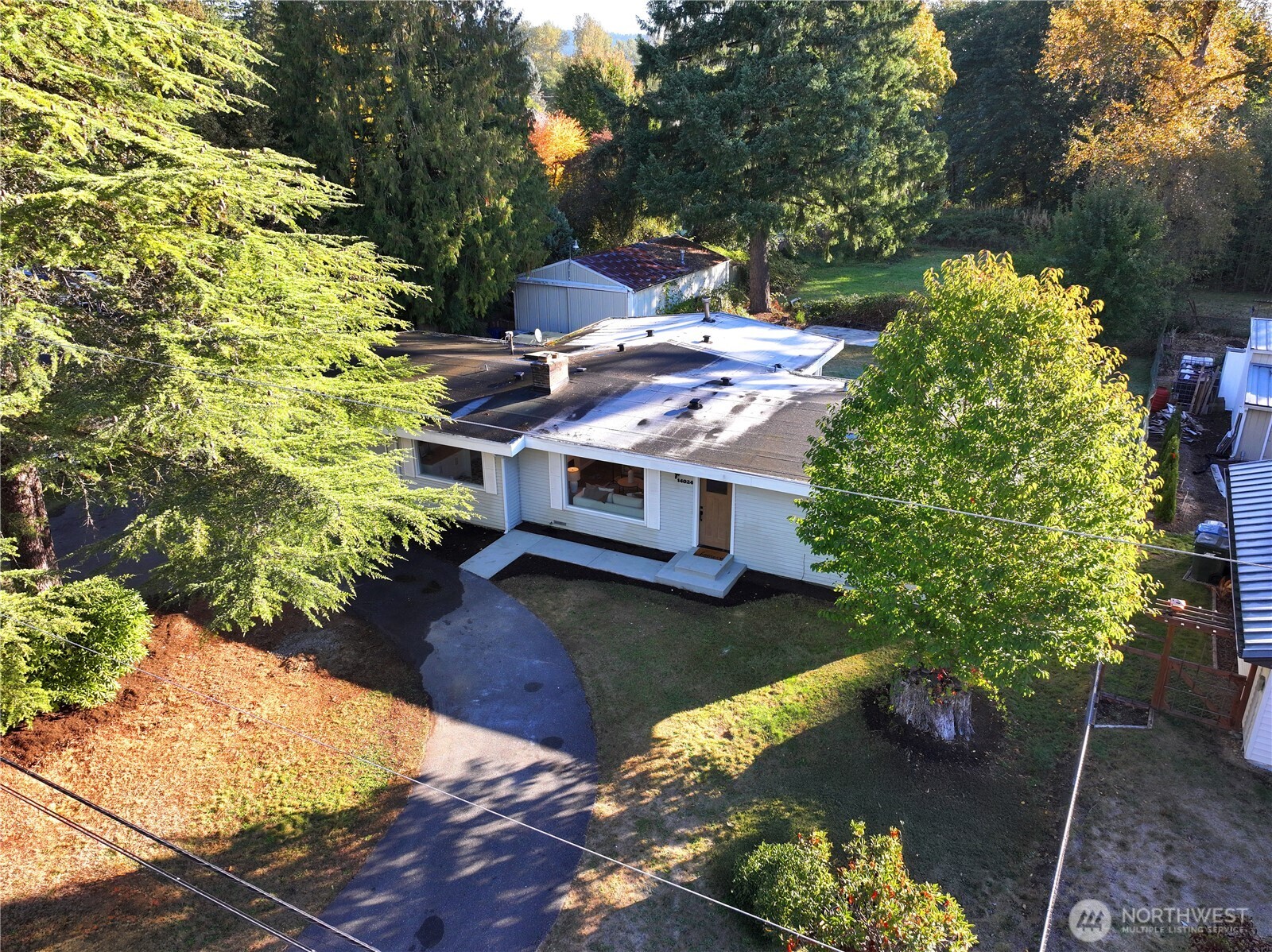 Front home aerial perspective