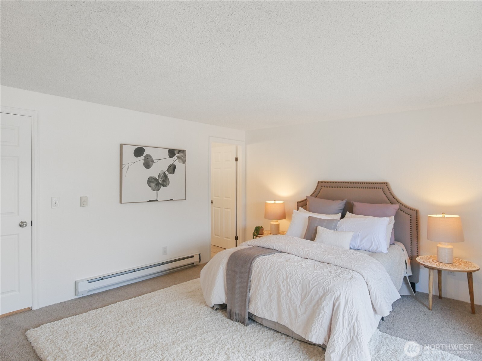 Upstairs: new lighting & fresh carpet