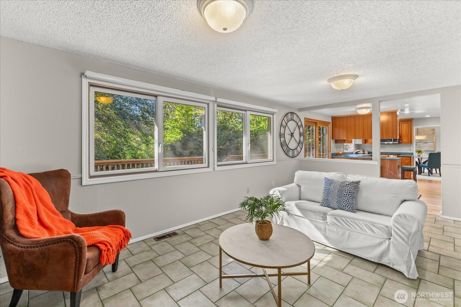 Family room, notice all the windows to the backyard deck