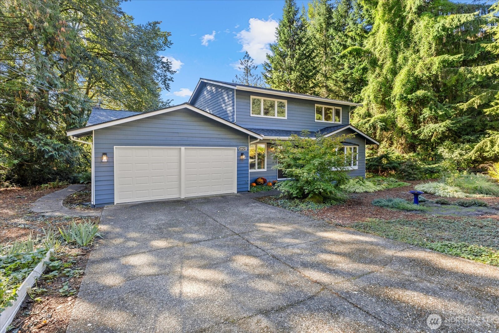 Double garage with new garage doors