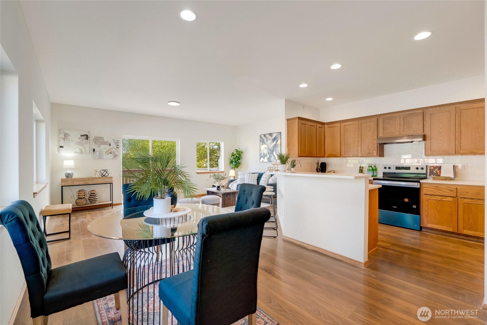 Kitchen with eat in space