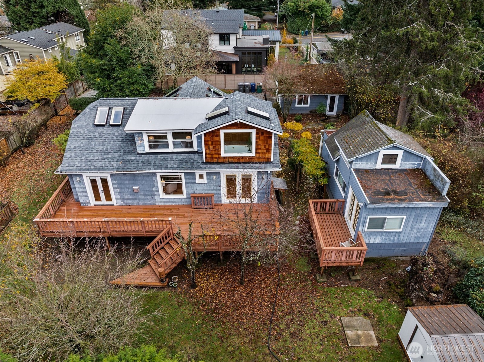 Expansive decks from the main house as well as the cottage.